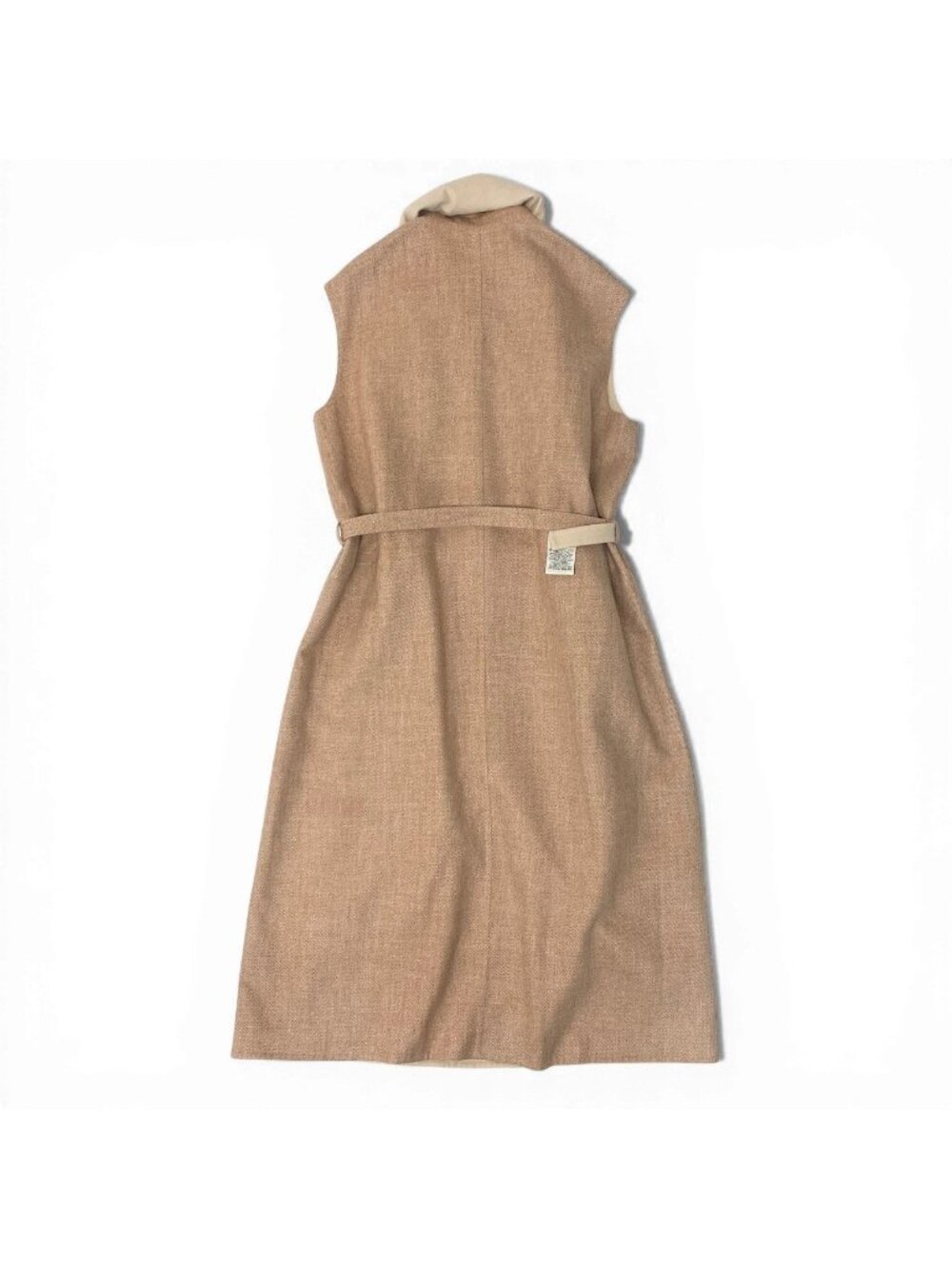 Hermes Double Face Wrap Coat Sleeveless Long Pink Beige Cashmere 38 - Picture 3 of 12